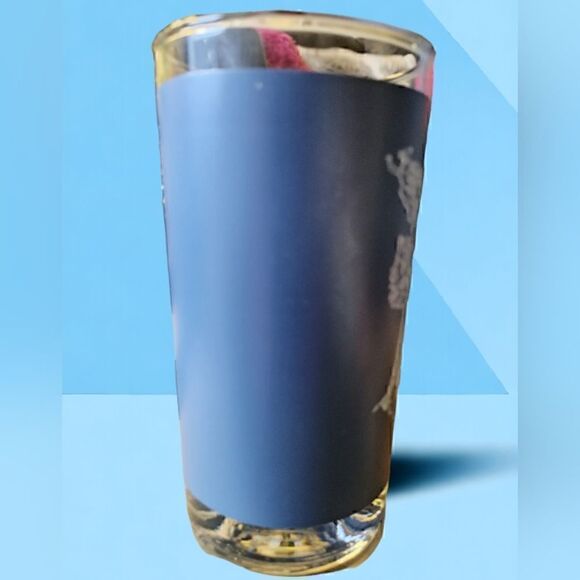 JUICE GLASSES WINTER WONDERLÀND  COBALT BLUE VINTAGE   Set of 6 6" - Picture 6 of 7